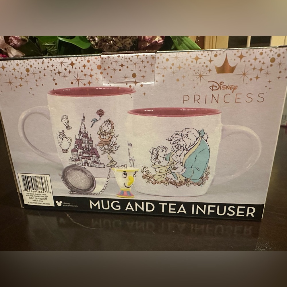 Disney Beauty and the Beast Pink Mug and Tea Infuser Set - Picture 2 of 2